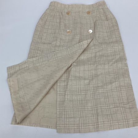  CELINE セリーヌ リネン混チェック柄セットアップダブルスーツ ヴィンテージ  40 アイボリー