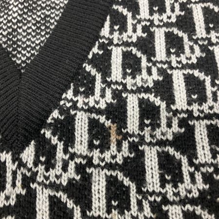 Christian Dior クリスチャンディオール PRET-A-PORTER トロッター 総柄 ベスト ヴィンテージ C-TK-286 ブラック×ホワイト
