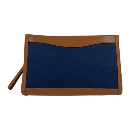  Somes Saddle ソメスサドル セカンドバッグ レザー×キャンバス  ブラウン×ネイビー