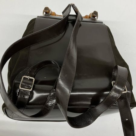 GUCCI グッチ バンブーリュックサック エナメル×ナイロン  00319980016 ブラウン