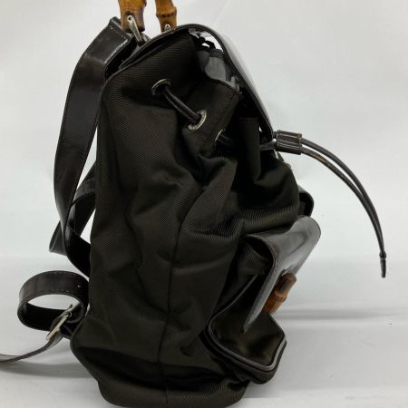  GUCCI グッチ バンブーリュックサック エナメル×ナイロン  00319980016 ブラウン