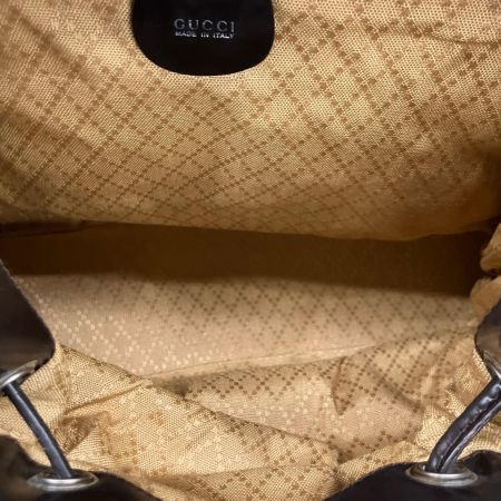  GUCCI グッチ バンブーリュックサック エナメル×ナイロン  00319980016 ブラウン