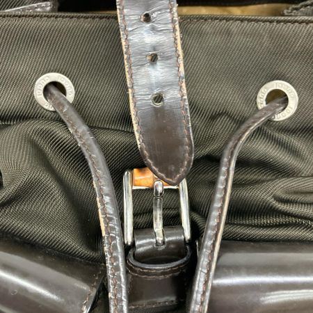 GUCCI グッチ バンブーリュックサック エナメル×ナイロン  00319980016 ブラウン