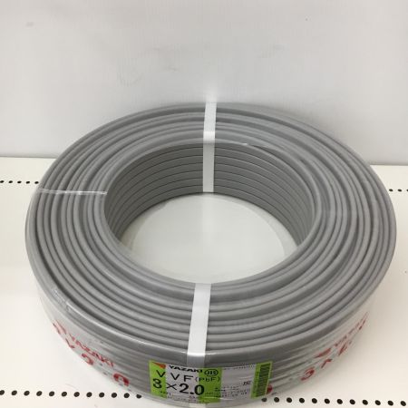  YAZAKI 電材 VVFケーブル　グレー 3芯2.0㎜×100m　 2025年8月 製造