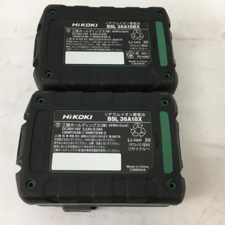  HiKOKI ハイコーキ 36V 充電式インパクトドライバ 充電器・充電池2個・ケース付 WH36DC 2XPSZ