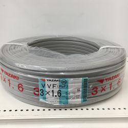 △△ YAZAKI 電材 VVFケーブル　グレー 3芯1.6㎜×100m　 2025年8月 製造 1727 Sランク