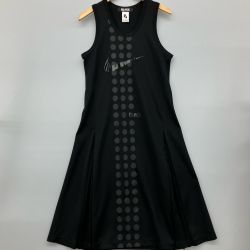 △△ COMME des GARCONS コムデギャルソン ×NIKE スウォッシュロゴプリント ドット柄ノースリーブワンピース AT3238-010 NIKE ブラック Bランク