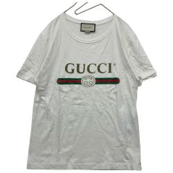 △△ GUCCI グッチ Tシャツ ダメージ加工 シェリーライン S レッド×ホワイト Bランク