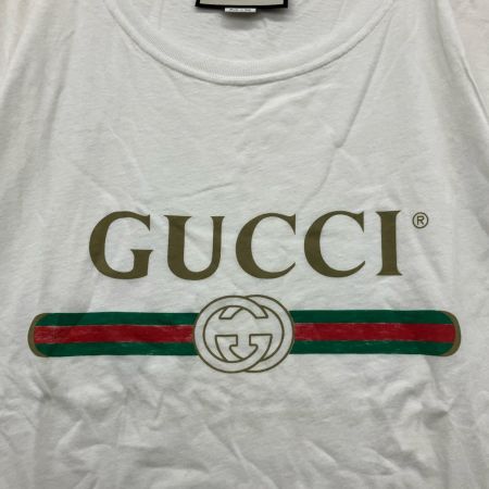  GUCCI グッチ Tシャツ ダメージ加工 シェリーライン S レッド×ホワイト