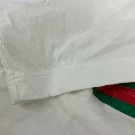  GUCCI グッチ Tシャツ ダメージ加工 シェリーライン S レッド×ホワイト