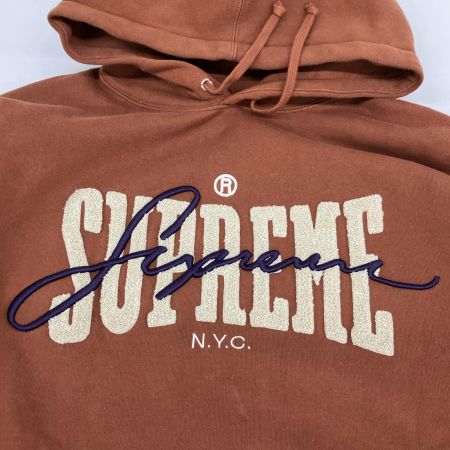  Supreme シュプリーム 22SS Embroidered Chenille Hooded Sweatshirt RN101837 M  ブラウン