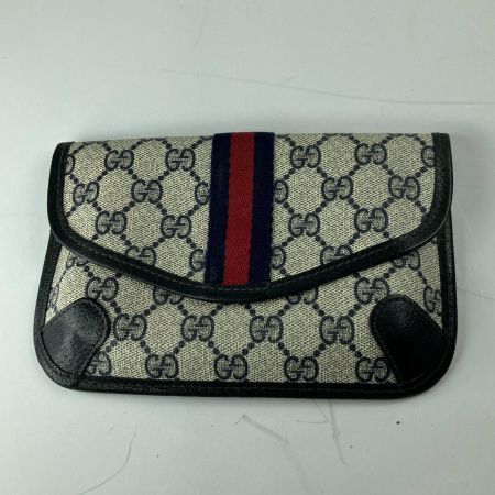 GUCCI グッチ ポーチ OLD GUCCI シェリーライン ネイビー
