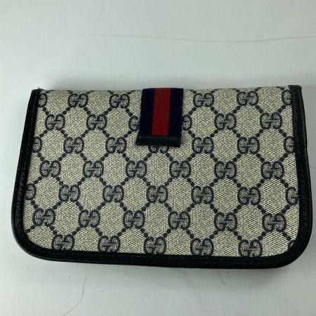  GUCCI グッチ ポーチ OLD GUCCI シェリーライン ネイビー