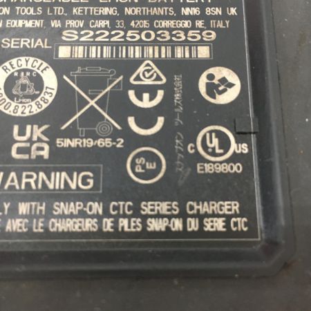  Snap-on スナップオン 18v 3/8  充電式インパクトレンチ　バッテリー1個セット CT9038GMW1 ブラック