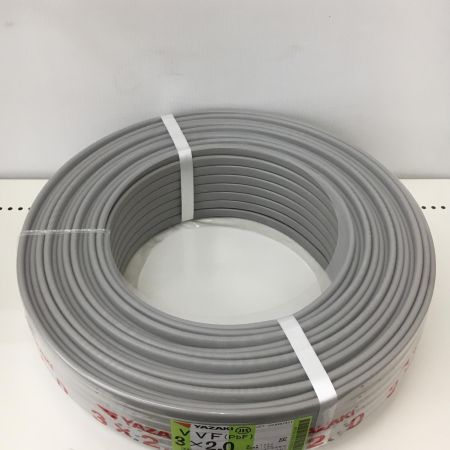  YAZAKI 電材 VVFケーブル　グレー 3芯2.0㎜×100m　 2025年10月 製造