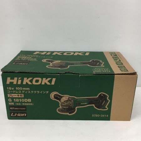  HiKOKI ハイコーキ  18V 100mmコードレスディスクグラインダ(ブレーキ付) スライドスイッチ 本体のみ G1810DB (NN)