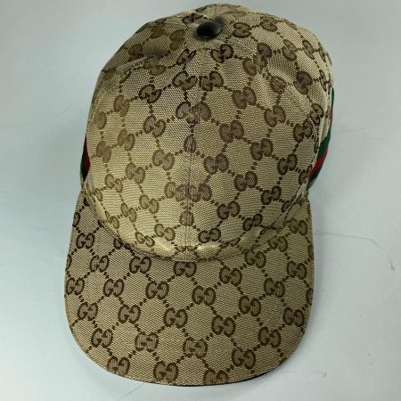  GUCCI グッチ ウェブ ストライプ付き GGキャンバス ベースボールキャップ