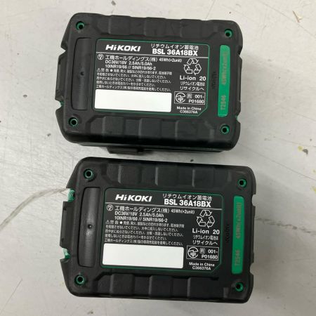 HiKOKI ハイコーキ インパクトドライバ　充電器・充電池2個・ケース付 コードレス式 36v 2.5Ah J8501318 2XHLSZ WH36DD アグレッシブグリーン