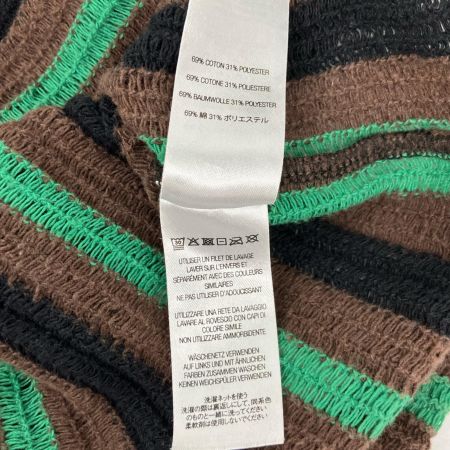  Supreme シュプリーム 2022SS open knit stripe zip polo Lサイズ RN101837 グリーン×ブラウン