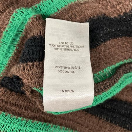  Supreme シュプリーム 2022SS open knit stripe zip polo Lサイズ RN101837 グリーン×ブラウン