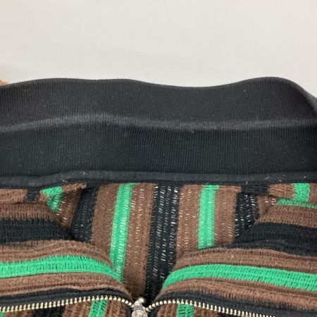 Supreme シュプリーム 2022SS open knit stripe zip polo Lサイズ RN101837 グリーン×ブラウン