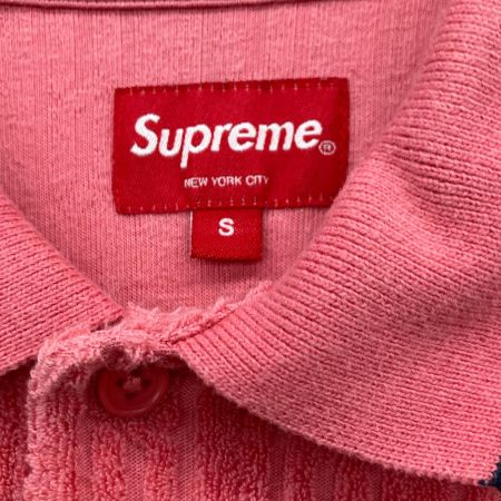 Supreme シュプリーム 18ss Cable Knit Terry Polo ポロシャツ S RN101837 ピンク