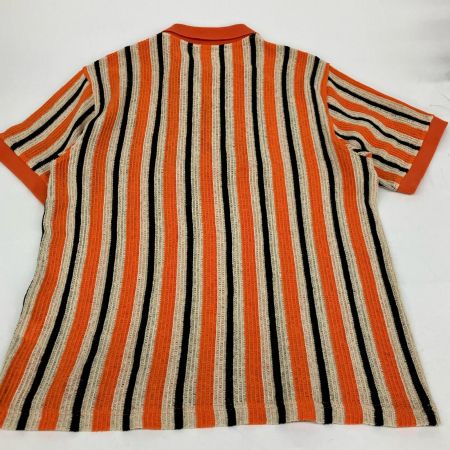  Supreme シュプリーム 2022SS open knit stripe zip polo Lサイズ RN101837 オレンジ×ブラック