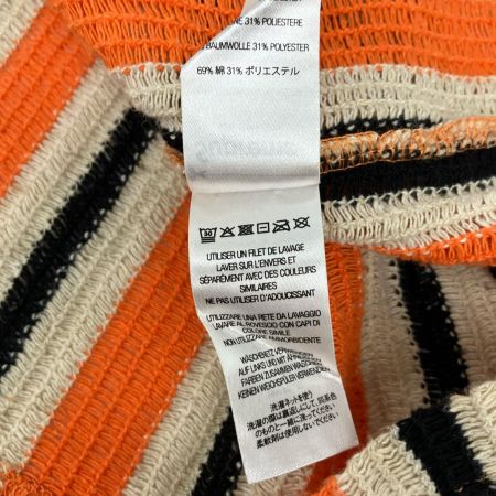  Supreme シュプリーム 2022SS open knit stripe zip polo Lサイズ RN101837 オレンジ×ブラック