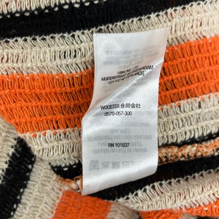  Supreme シュプリーム 2022SS open knit stripe zip polo Lサイズ RN101837 オレンジ×ブラック