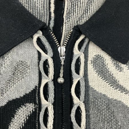  Supreme シュプリーム 22SS Abstract Textured Zip Up Polo Lサイズ RN101837 ブラック×ホワイト