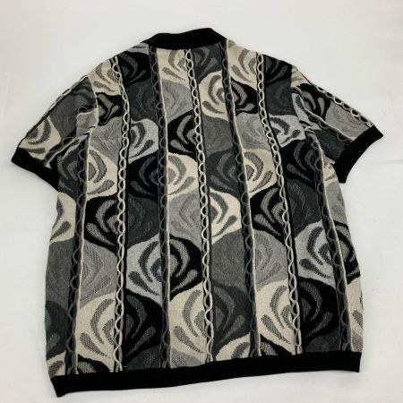  Supreme シュプリーム 22SS Abstract Textured Zip Up Polo Lサイズ RN101837 ブラック×ホワイト