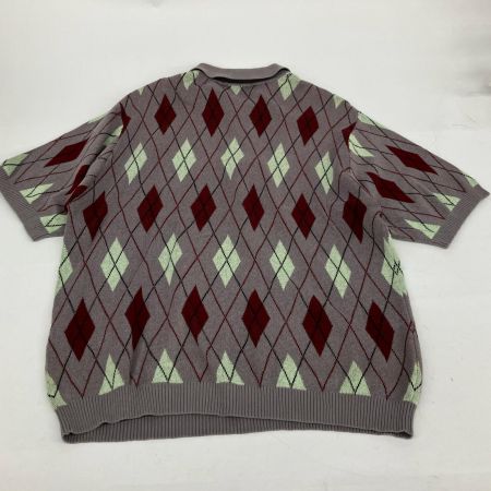  Supreme シュプリーム 21AW Argyle Zip Polo Mサイズ RN101837 グレー×レッド