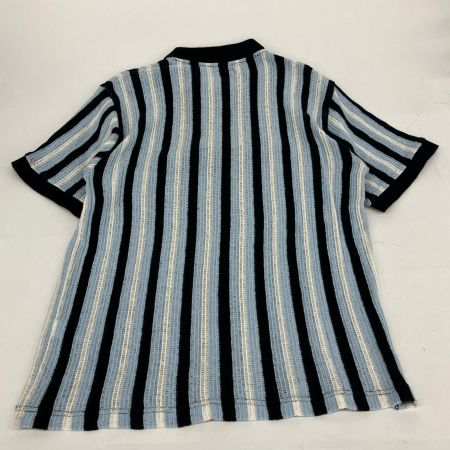  Supreme シュプリーム 2022SS open knit stripe zip polo Lサイズ RN101837 ブルー×ホワイト