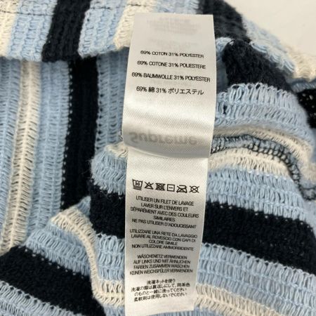  Supreme シュプリーム 2022SS open knit stripe zip polo Lサイズ RN101837 ブルー×ホワイト