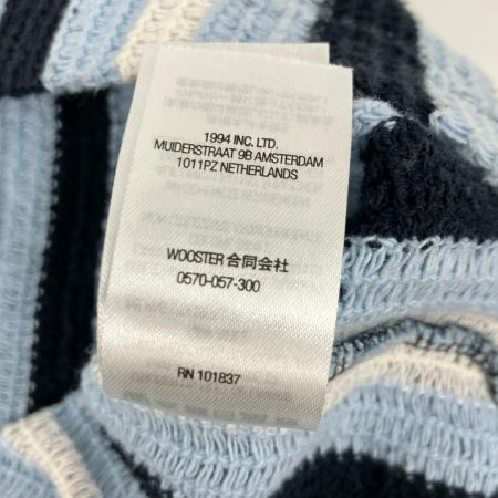  Supreme シュプリーム 2022SS open knit stripe zip polo Lサイズ RN101837 ブルー×ホワイト
