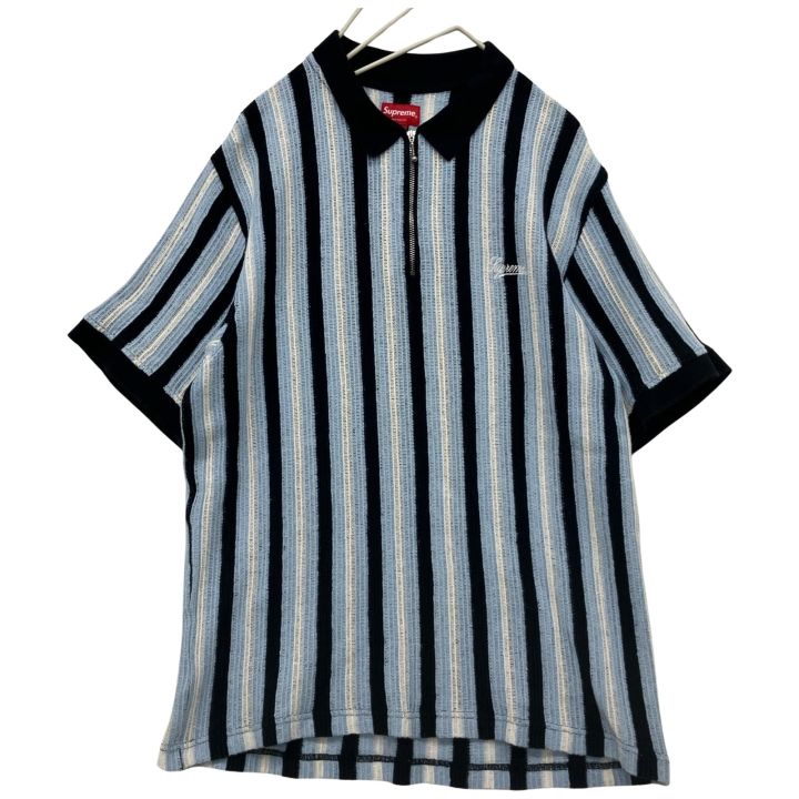 Supreme シュプリーム 2022SS open knit stripe zip polo Lサイズ