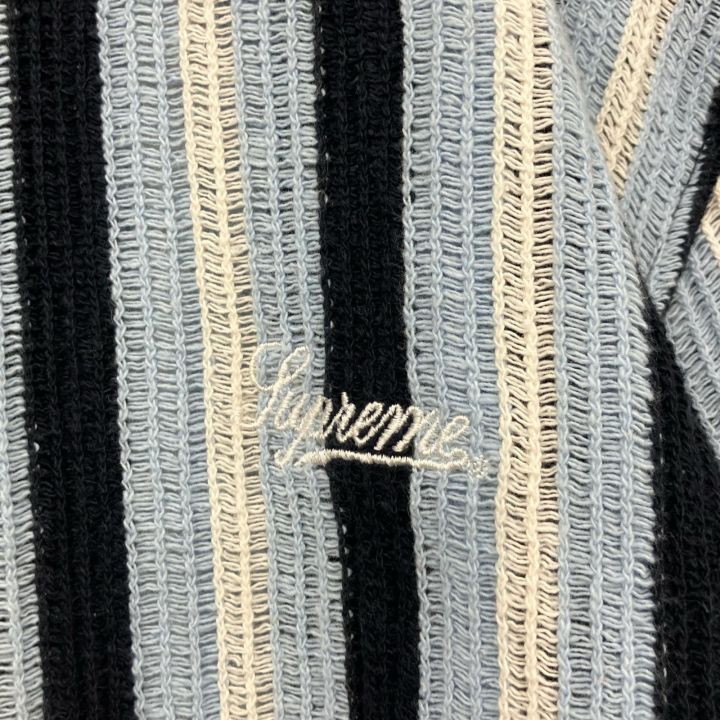 Supreme シュプリーム 2022SS open knit stripe zip polo Lサイズ