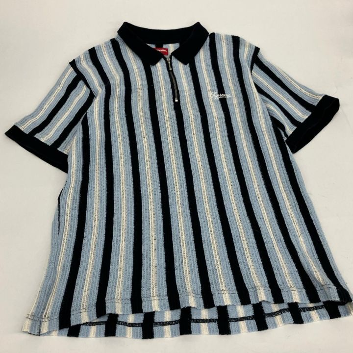 Supreme シュプリーム 2022SS open knit stripe zip polo Lサイズ