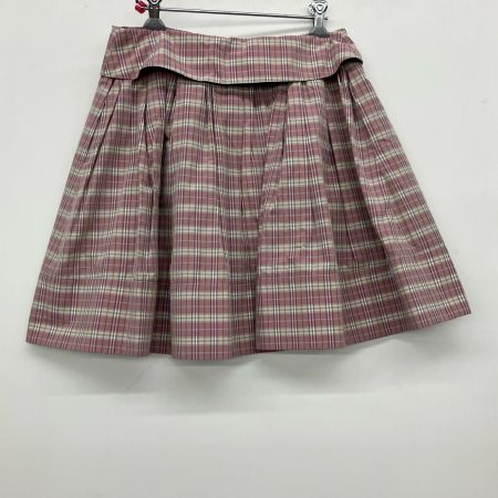  BURBERRY BLUE LABEL バーバリーブルーレーベル チェック　ミニスカート  銀色ボタン 38 E1S50-346-1338 ライトピンク