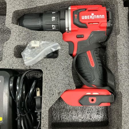  UBERMANN 充電式振動ドリルドライバー 5.0Ahセット 18v UB18VVDDBL60BFS レッド