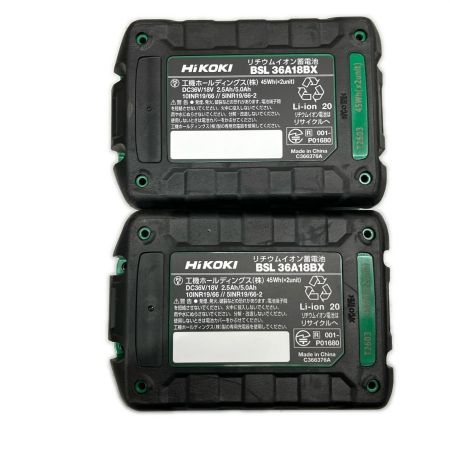  HiKOKI ハイコーキ インパクトドライバ ブラック充電器・充電池2個・ケース付 36v 2.5Ah J1606285 T2603 2512AB WH36DD ブラック