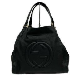 △△ GUCCI グッチ ソーホー インターロッキングG トートバッグ タッセル欠品 282309 ブラック Bランク