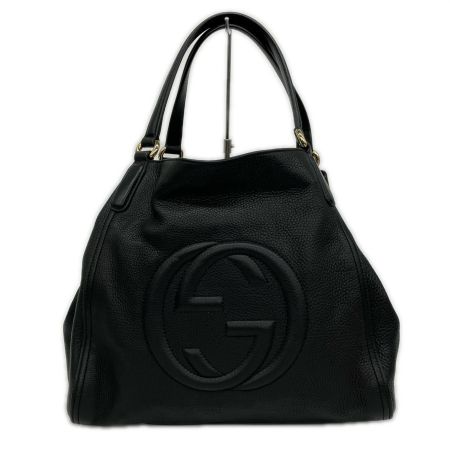  GUCCI グッチ ソーホー インターロッキングG トートバッグ タッセル欠品 282309 ブラック