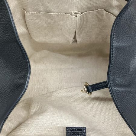  GUCCI グッチ ソーホー インターロッキングG トートバッグ タッセル欠品 282309 ブラック