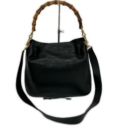 △△ GUCCI グッチ 2wayショルダーバッグ バンブー レザー 001・1638・002113 ブラック Cランク