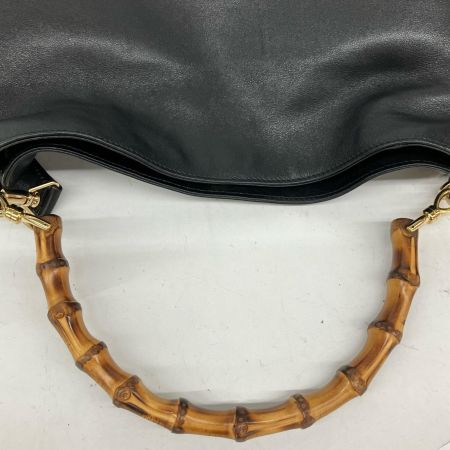  GUCCI グッチ 2wayショルダーバッグ バンブー レザー 001・1638・002113 ブラック