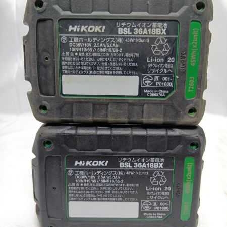 HiKOKI ハイコーキ WH36DD ブラック  充電器・充電池2個・ケース付 36v 2.5Ah J1606259 T2603 2512AB 美品 WH36DD ブラック