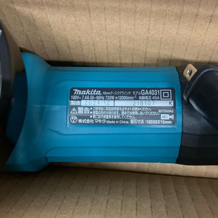 MAKITA マキタ 100mm ディスクグラインダー コード式 本体のみ 2024年製 GA4031 2