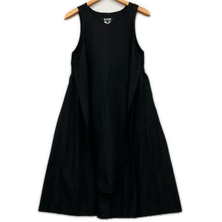  BLACK COMME des GARCONS AD2024 ダメージ加工 背面プリーツワンピース S ブラック
