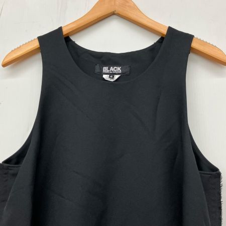  BLACK COMME des GARCONS AD2024 ダメージ加工 背面プリーツワンピース S ブラック